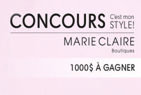 500 $ en argent et 500 $ en carte cadeau Marie-Claire