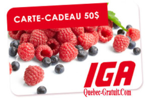 Carte-cadeaux IGA de 50 $