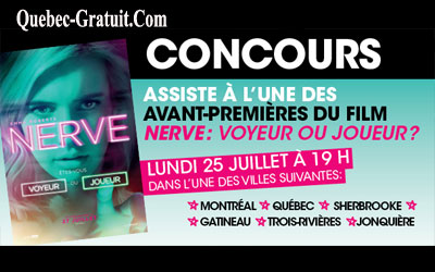 Billets pour le film Nerve voyeur ou joueur