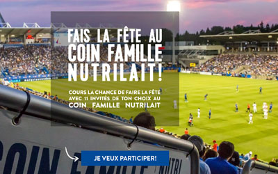 Fête pour 12 au Coin Famille Nutrilait du Stade Saputo