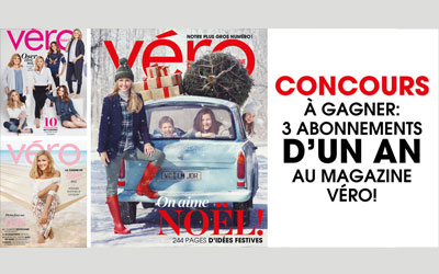 Concours gagnez des Abonnements d'un an au magazine VÉRO