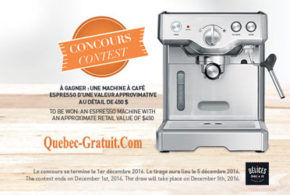 Concours gagnez une Machine à café espresso de 450 $