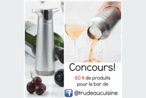 Concours gagnez une pompe à vin et un mélangeur à cocktail