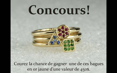 Concours gagnez des bagues en or jaune 10K de 450$