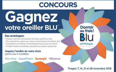 Concours gagnez l'un des 4 oreillers BLU