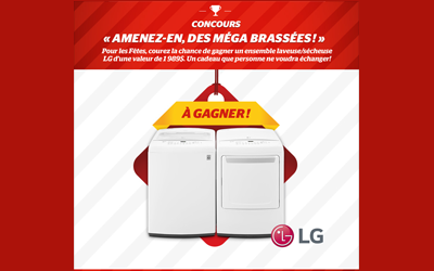 Concours gagnez un ensemble laveuse sécheuse LG de 1989$