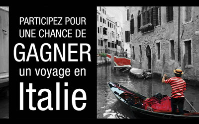 Concours gagnez un voyage de 5000$ en Italie