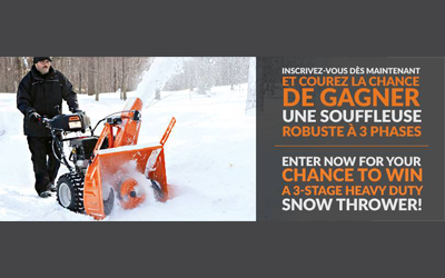 Concours gagnez une Souffleuse à neige de 1850$