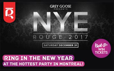 Concours gagnez un Forfait party du Jour de l'An au Le Bar Rouge