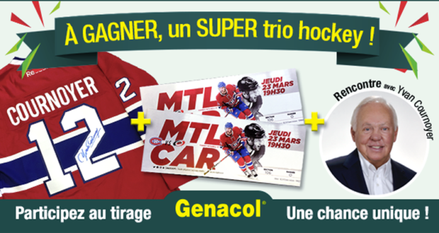 Concours gagnez des Billets de hockey, chandail, rencontre avec Yvan Cournoyer