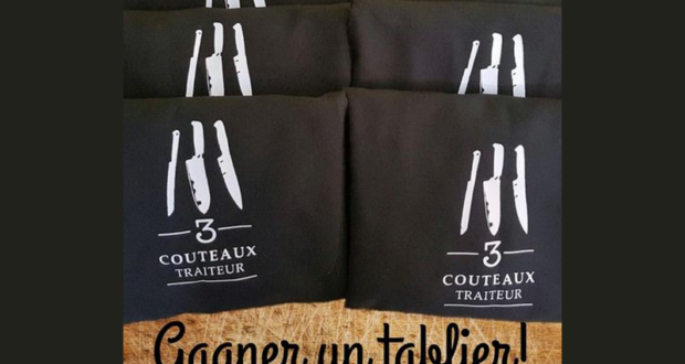 6 tabliers avec logo 3 couteaux