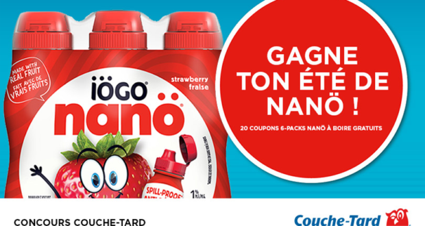 Ensemble de 20 coupons gratuités sur le 6-packs NANÖ à boire