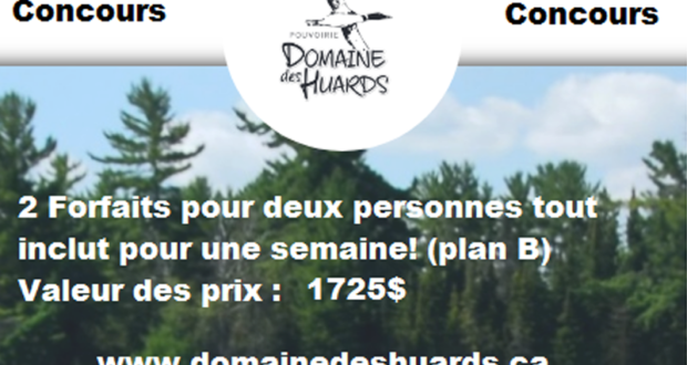 Forfaits d'une semaine tout inclus pour 2 à la Pourvoirie domaine des huards