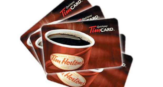 Carte cadeau Tim Hortons de 50$