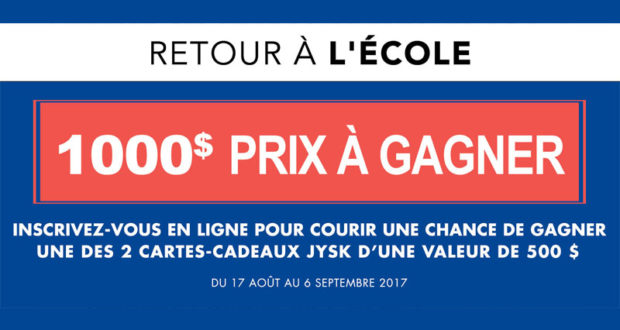 Gagnez 1000$ en prix