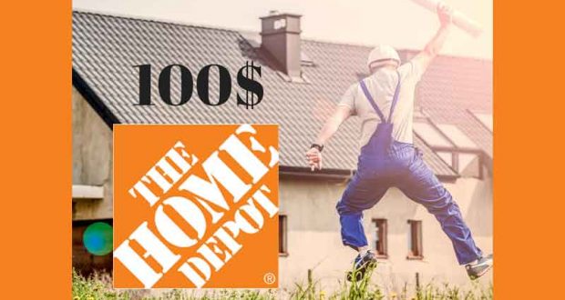 Carte cadeau de 100$ de chez Home Depot