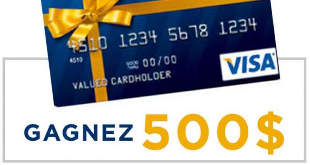 Carte VISA pré-payée de 500$