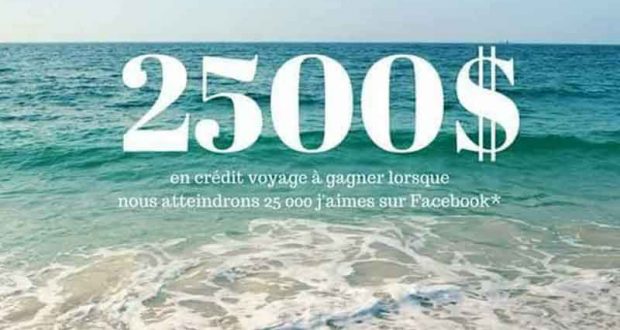 Crédit voyage de 2500$