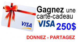 10 cartes-cadeaux Visa de 250 $