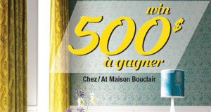 Une carte-cadeau de 500$ chez Bouclair