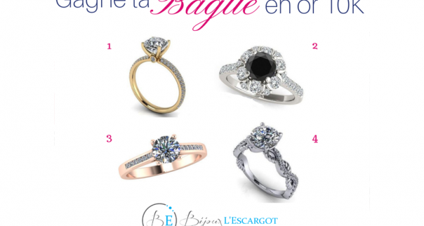 Une superbe bague en or 10k offerte par Bijoux Escargot