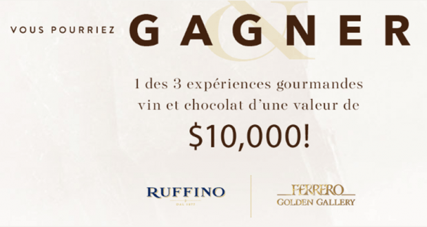 3 expériences gourmandes vin et chocolat (10 000 $ chacune)