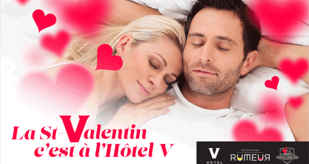 Forfaits St-Valentin à l'Hôtel V d'une valeur de 570$