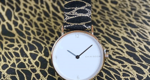 Montre léopard Chikiboom en cuir noir et or pour elle