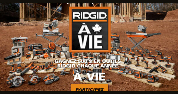 Gagnez 8000 $ à dépenser en produits Ridgid