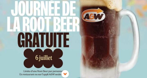 Recevez gratuitement une Root Beer A&W