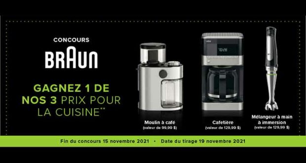 Gagnez 1 des 3 produits Braun pour la cuisine