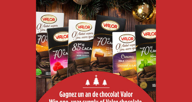 Gagnez un approvisionnement d'un an de chocolat Valor