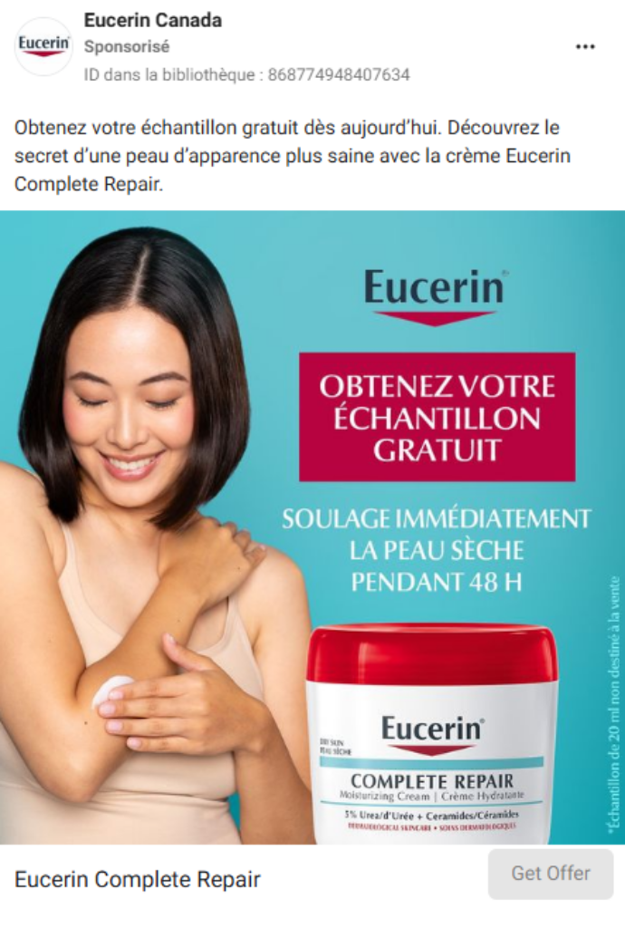 crème hydratante Repair Eucerin