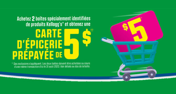 Gagnez 55 000 cartes prépayées épicerie de 5 $