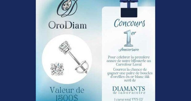 Gagnez une paire de boucles d’oreilles en or et diamants (1500 $)