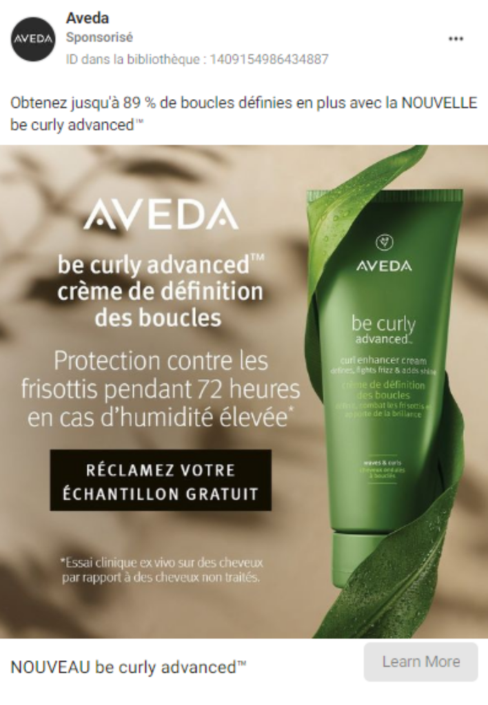 crème de définition des boucles be curly advanced Aveda