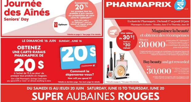 Circulaire Pharmaprix du 15 juin au 20 juin 2024