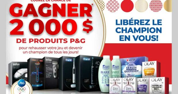 Gagnez 2000 $ de produits P&G