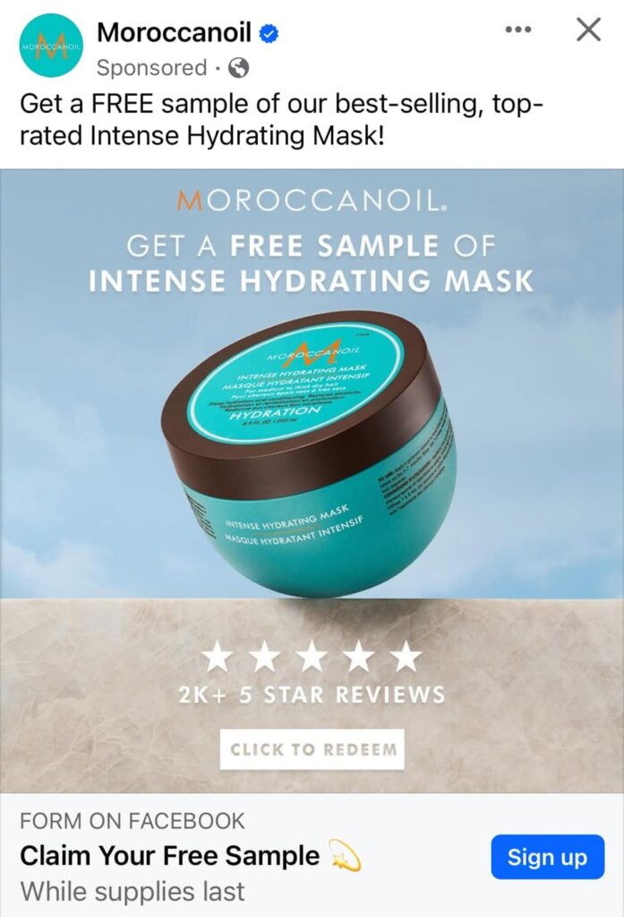 masque hydratant intensif Moroccanoil