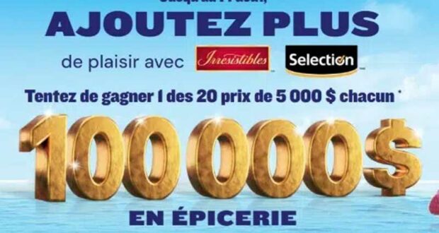 Gagnez 20 prix Epicerie de 5000 $ chacun