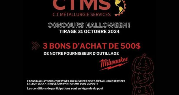 Gagnez 3 bons d'achat de 500 $ chacun d'outillage Milwaukee