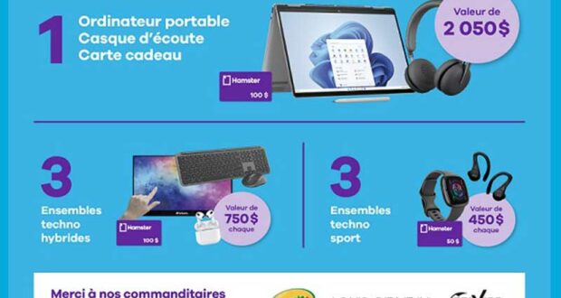 Gagnez 3 prix techno de 5500 $