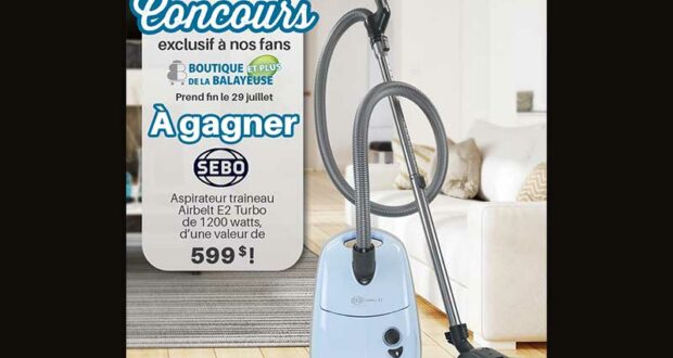 Gagnez un aspirateur traîneau Sebo Airbelt E2 Turbo (600 $)