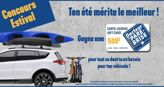 Gagnez une carte-cadeau Docteur du Pare-Brise de 500 $