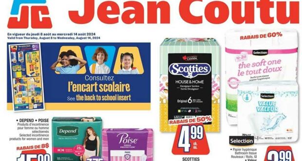 Circulaire Jean Coutu du 8 août au 14 août 2024