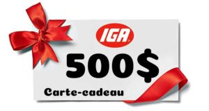 Gagnez 2 prix d’épicerie IGA de 500$ chacun