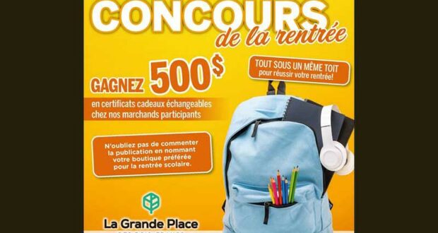 Gagnez 500$ en cartes-cadeaux La Grande Place des Bois-Francs