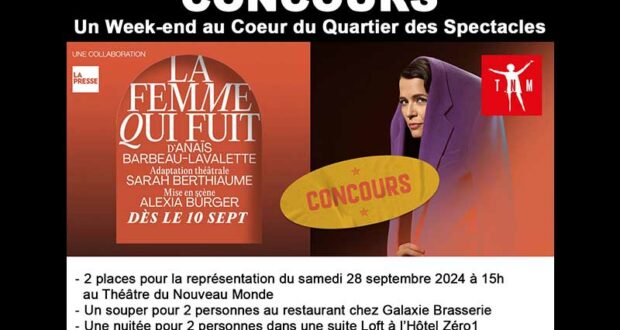 Gagnez un week-end Souper-Théatre-Hôtel (650 $)