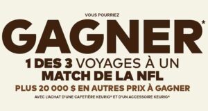 Gagnez 3 voyages à un match de la NFL (5000 $ chacun)