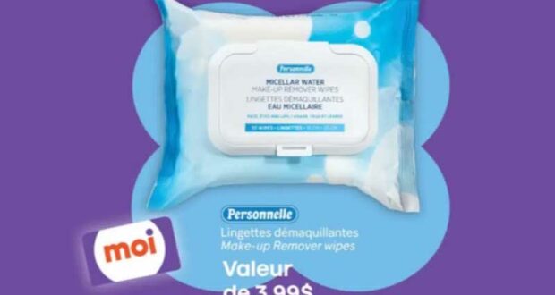 Obtenez gratuitement un paquet de lingettes démaquillantes